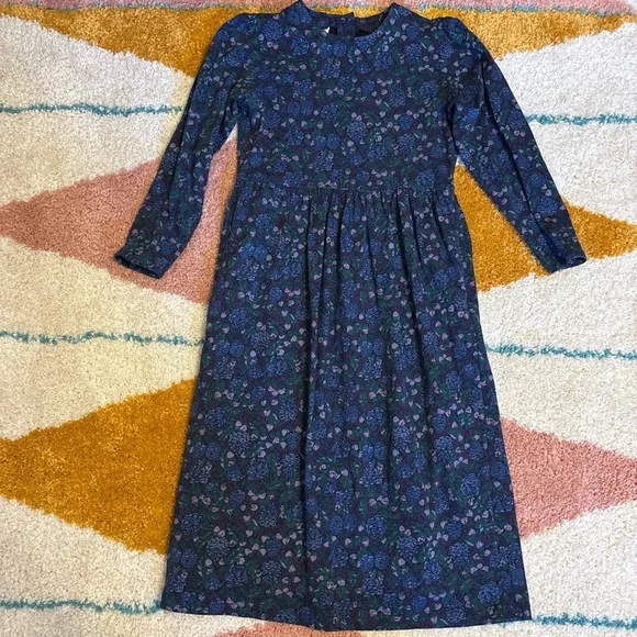 Vintage Laura Ashley Purple and Green Floral Midi Dress - Picture 4 of 7